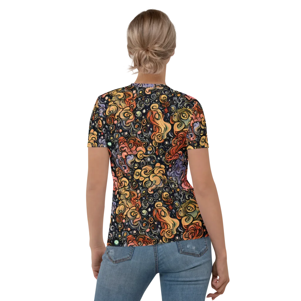 Psychedelic Brocade on Women's Crew Neck T-Shirt — Back
