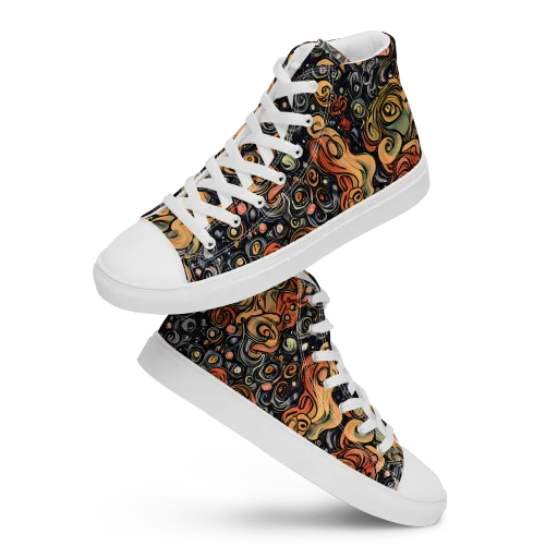 Psychedelic Brocade on a Women's High Top Canvas Shoes