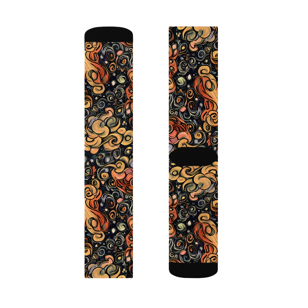 Psychedelic Brocade on Socks — Left Sock
