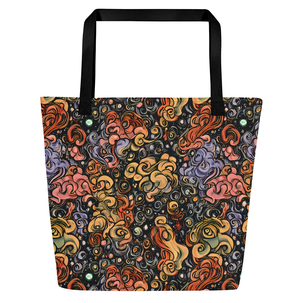 Psychedelic Brocade on Large Tote Bag W/ Pocket — Front