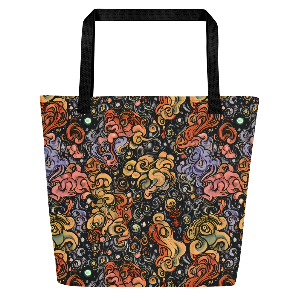 Psychedelic Brocade on Large Tote Bag W/ Pocket — Front