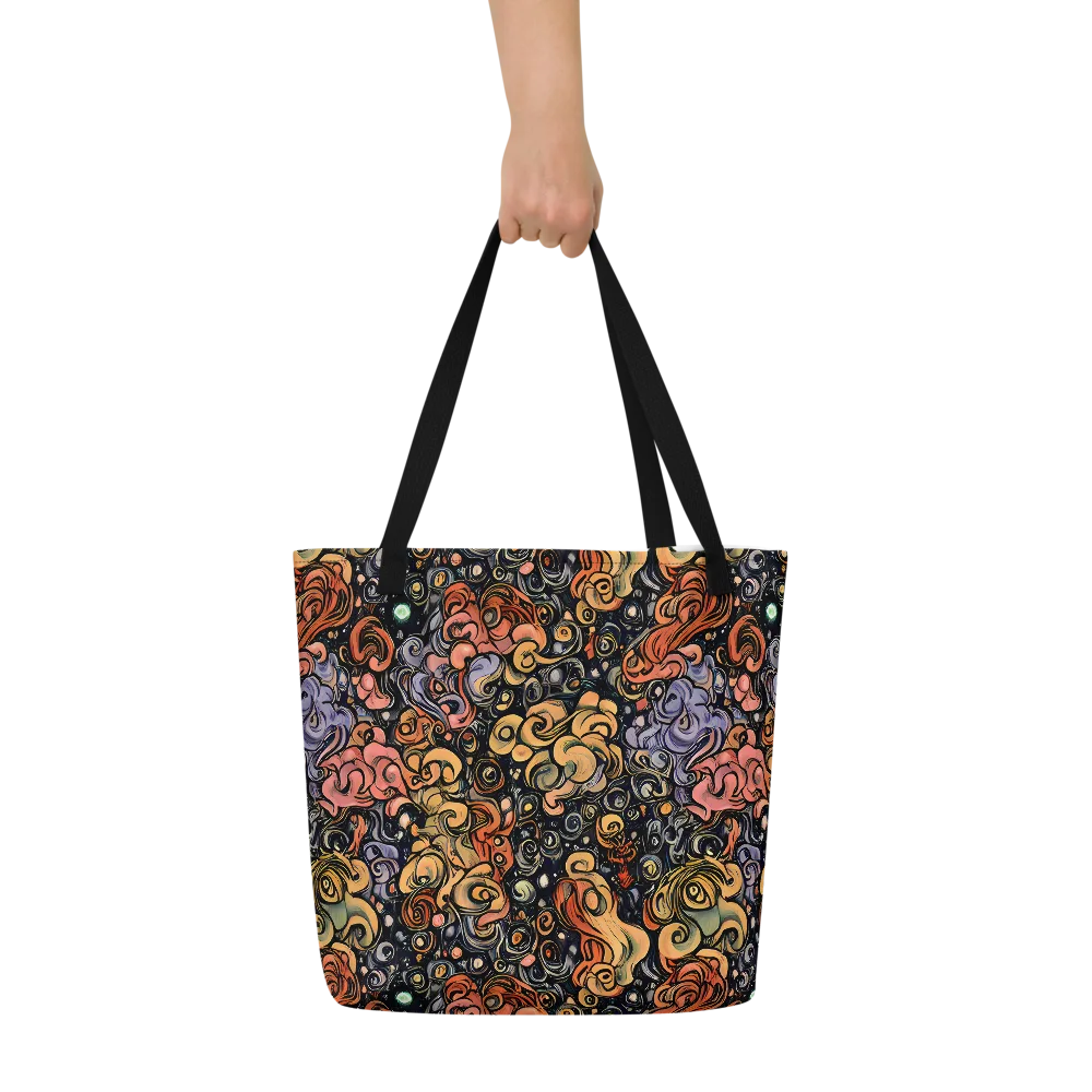 Psychedelic Brocade on Large Tote Bag W/ Pocket — Front