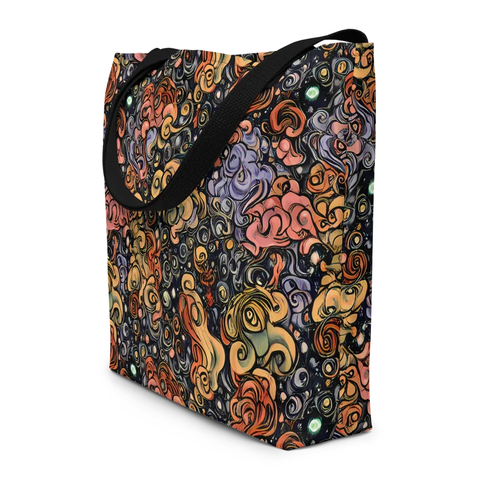 Psychedelic Brocade on Large Tote Bag W/ Pocket — Front