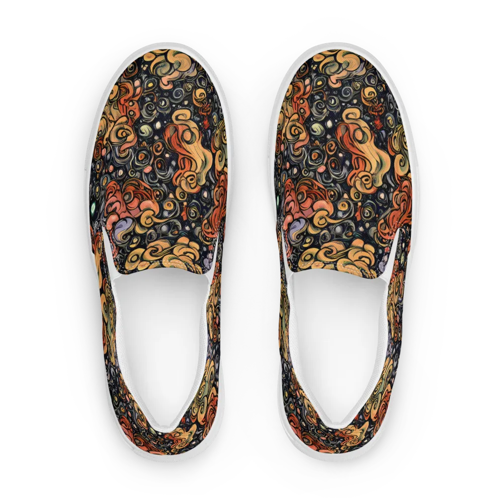 Psychedelic Brocade on Women's Slip-On Canvas Shoes — Front