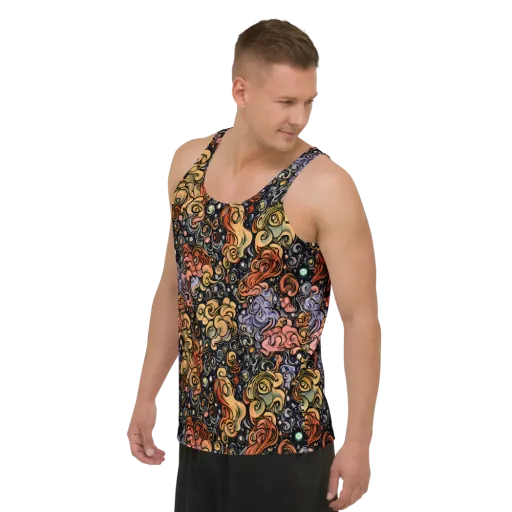 Psychedelic Brocade on a Men's Tank Top