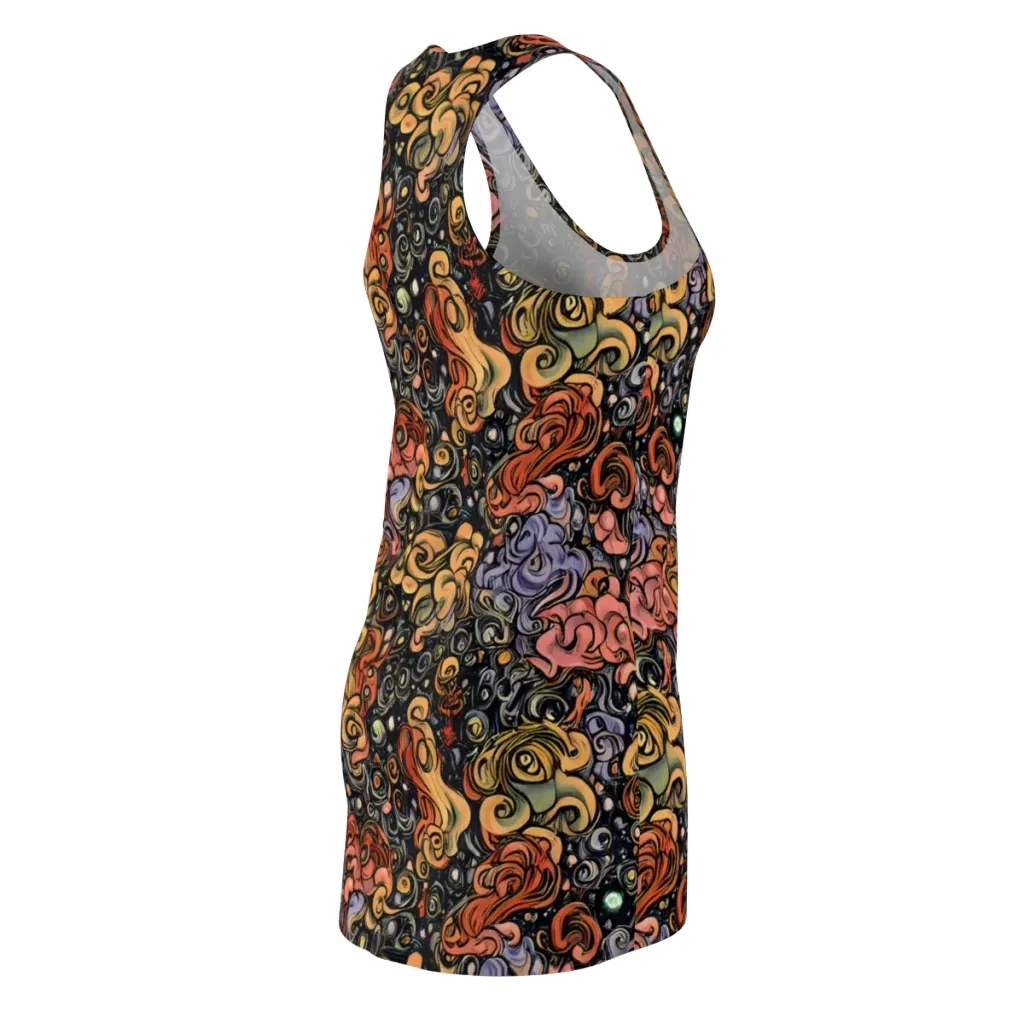 Psychedelic Brocade on Racerback Dress — Back Side