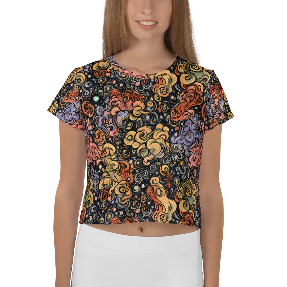Psychedelic Brocade on Crop Tee — Front