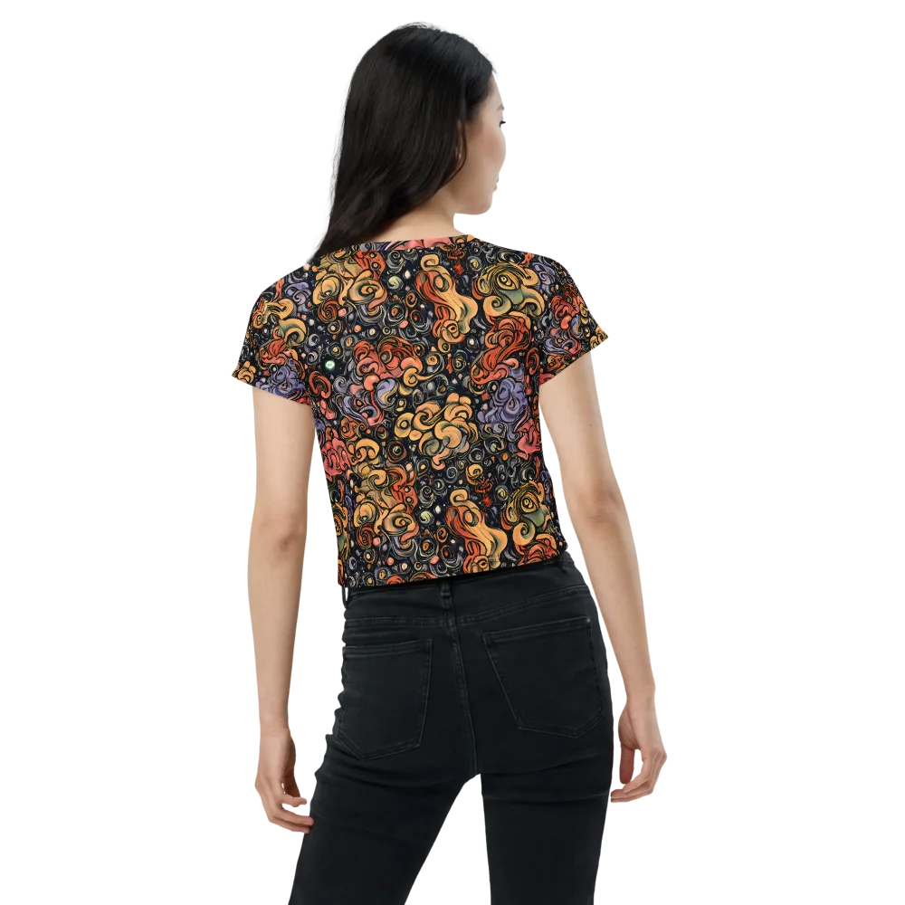 Psychedelic Brocade on Crop Tee — Back
