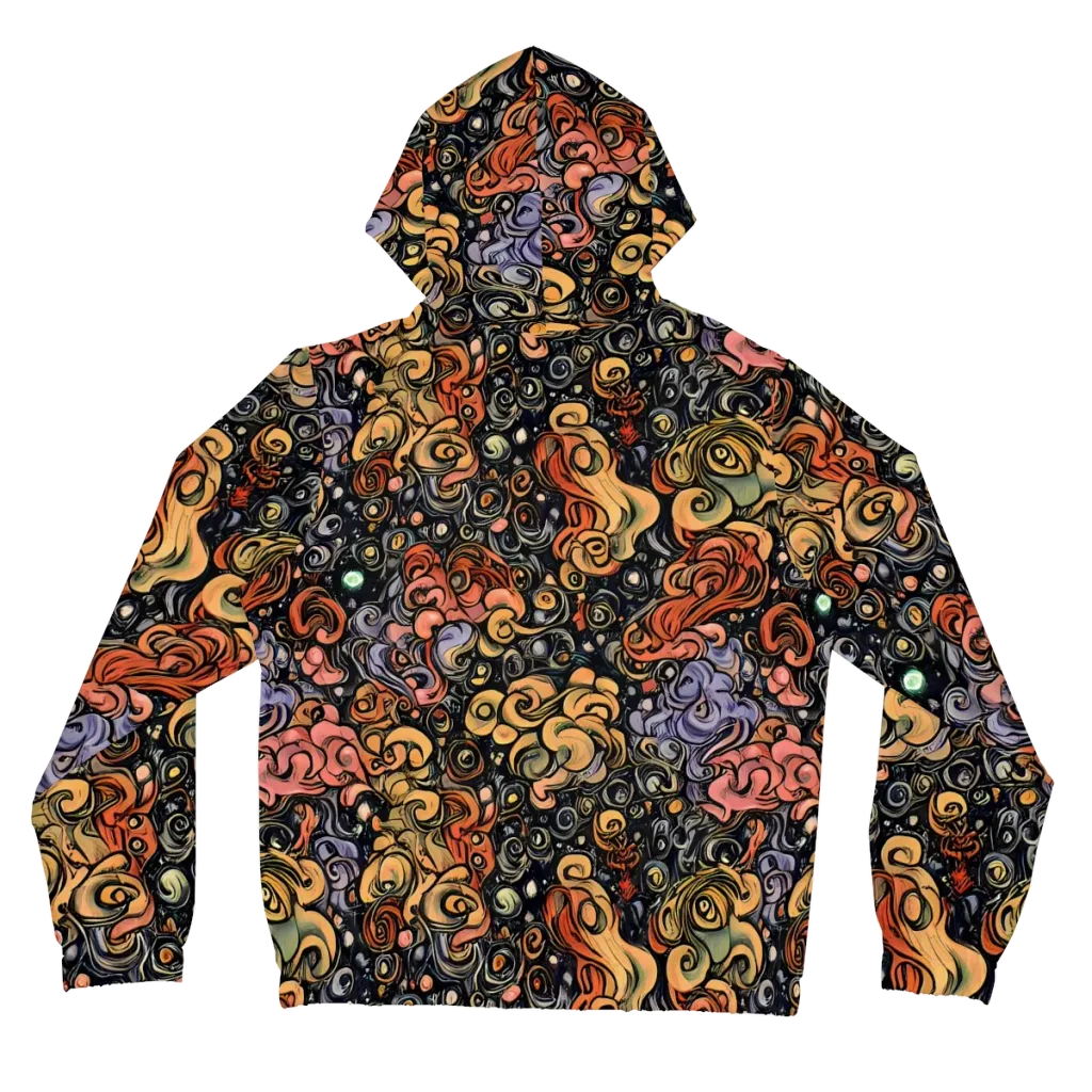 Psychedelic Brocade on Women's Full-Zip Hoodie — Back