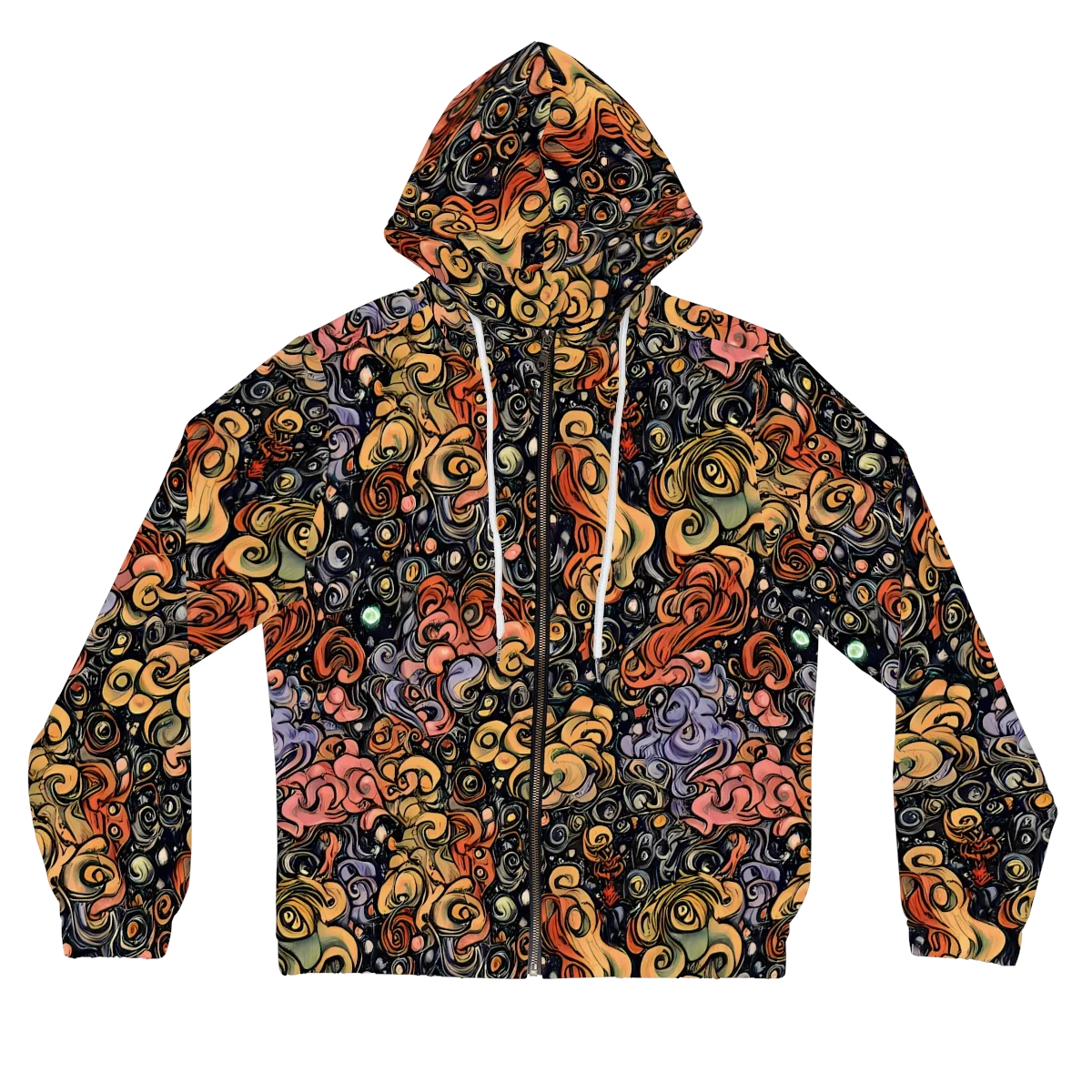 Psychedelic Brocade on Women's Full-Zip Hoodie — Front