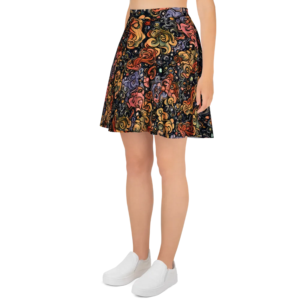 Psychedelic Brocade on Skater Skirt — Left