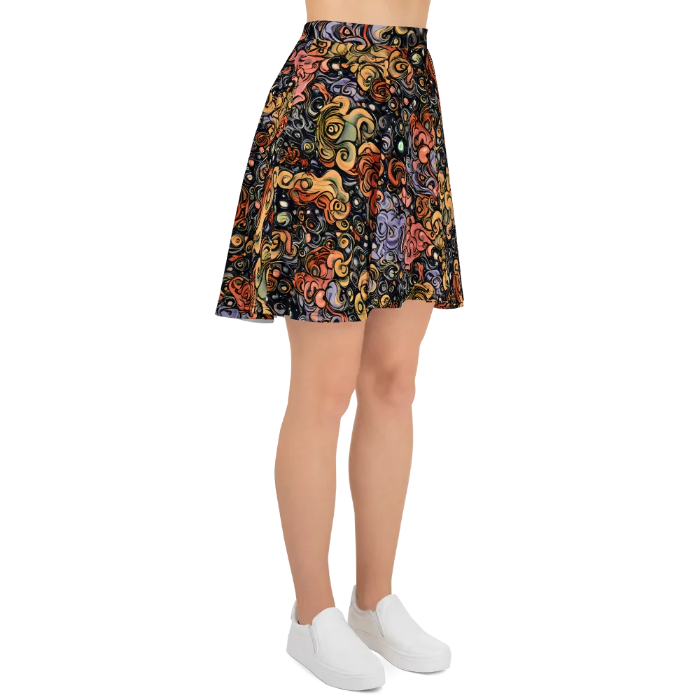 Psychedelic Brocade on Skater Skirt — Right
