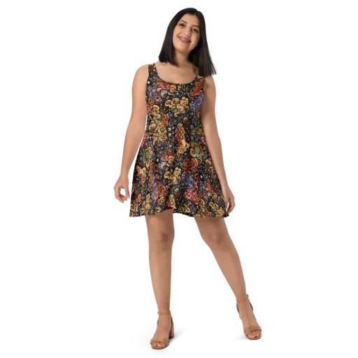 Psychedelic Brocade on a Skater Dress