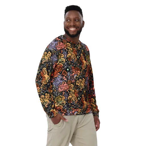 Psychedelic Brocade on a Sweatshirt