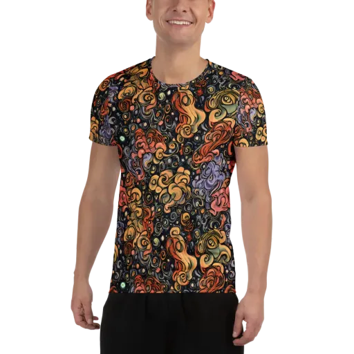 Psychedelic Brocade on a Men's Athletic T-Shirt