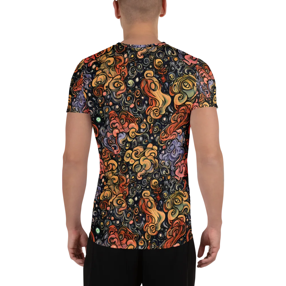 Psychedelic Brocade on Men's Athletic T-Shirt — Back