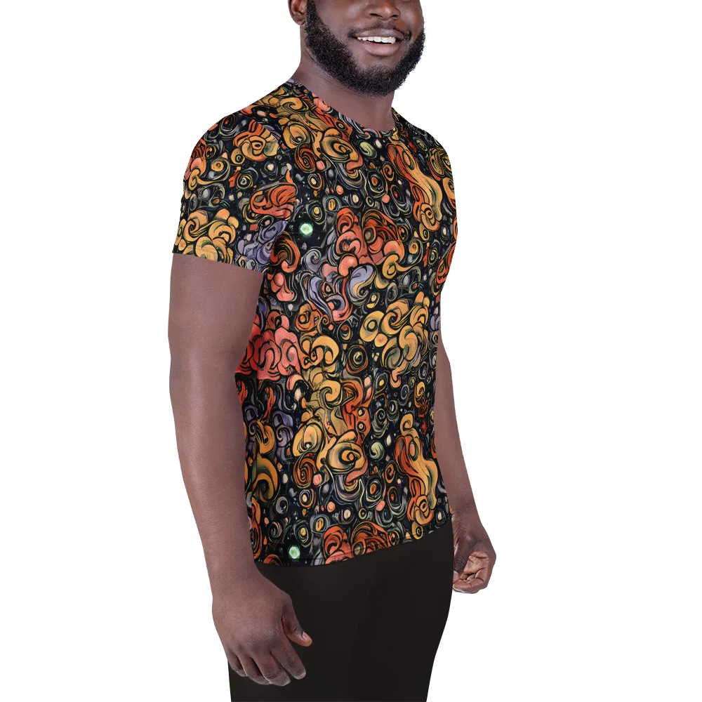 Psychedelic Brocade on Men's Athletic T-Shirt — Right