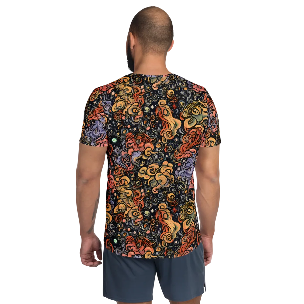 Psychedelic Brocade on Men's Athletic T-Shirt — Back