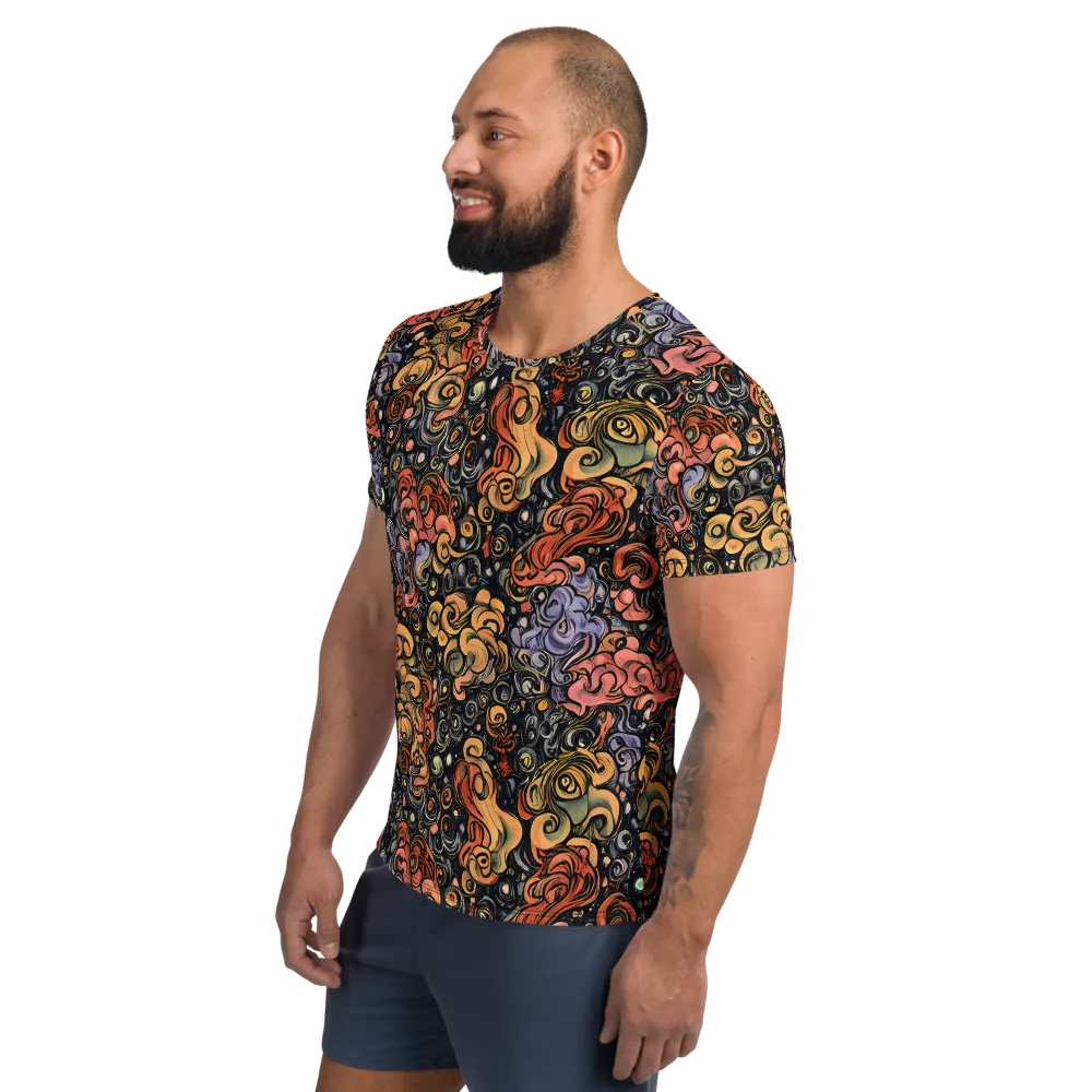 Psychedelic Brocade on Men's Athletic T-Shirt — Left