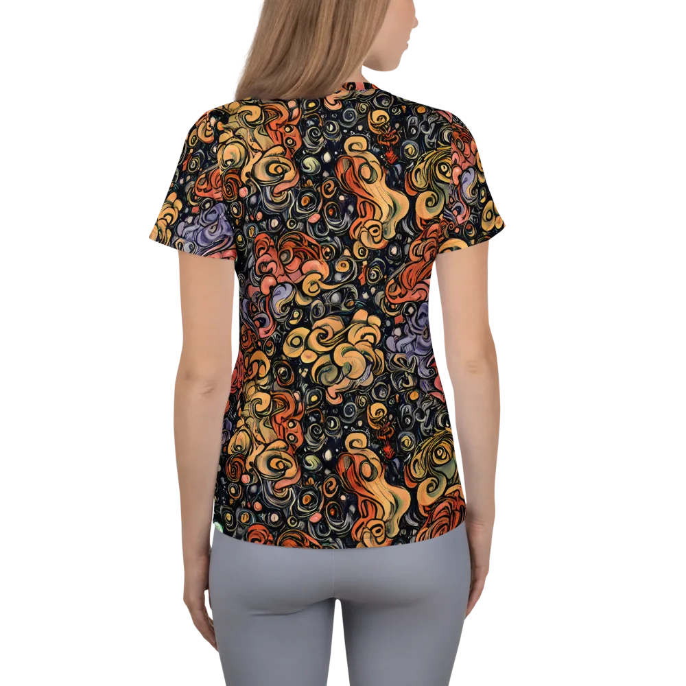 Psychedelic Brocade on Women's Athletic T-Shirt — Back