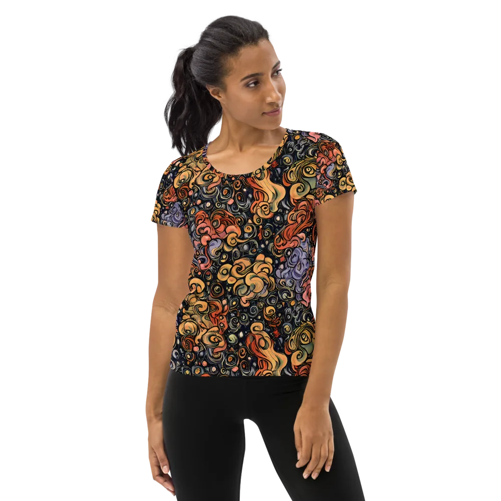Psychedelic Brocade on Women's Athletic T-Shirt — Front