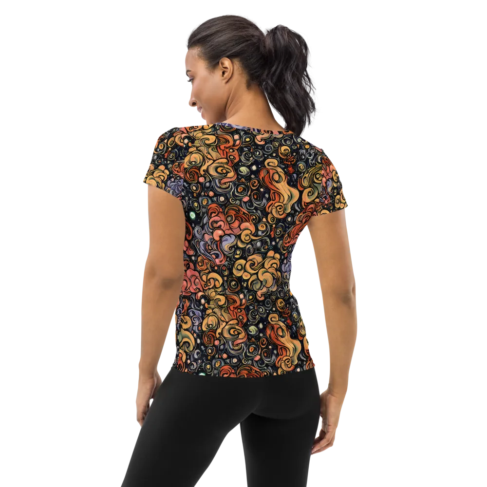 Psychedelic Brocade on Women's Athletic T-Shirt — Back