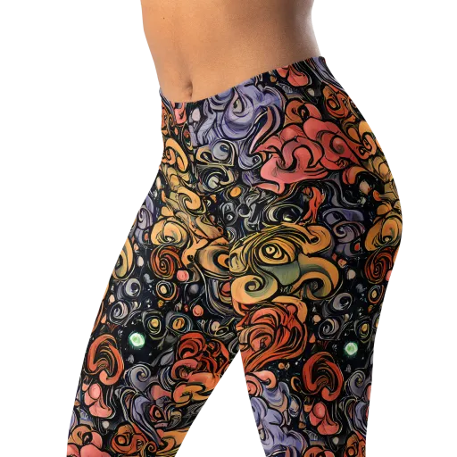 Psychedelic Brocade on a Leggings