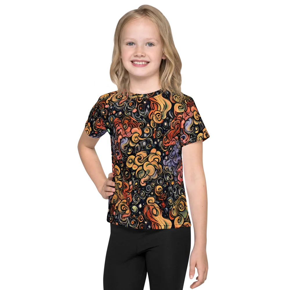 Psychedelic Brocade on Kids Crew Neck T-Shirt — Front