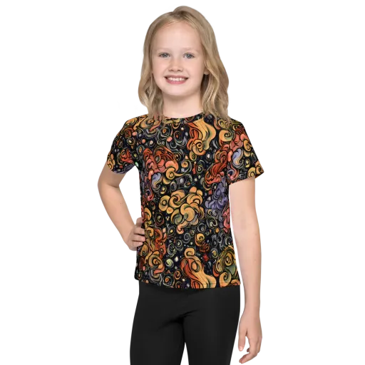 Psychedelic Brocade on a Kids Crew Neck T-Shirt