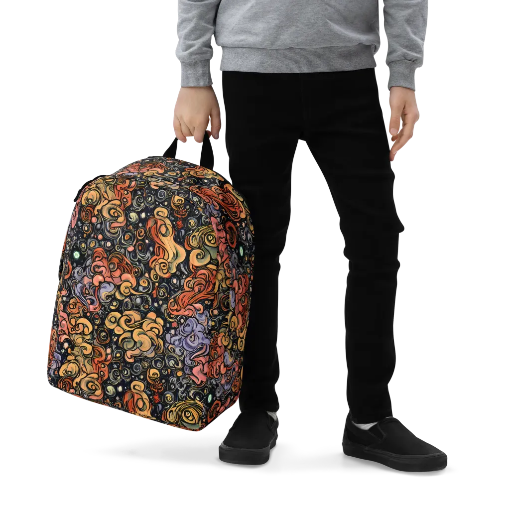 Psychedelic Brocade on Minimalist Backpack — Zoomed-in