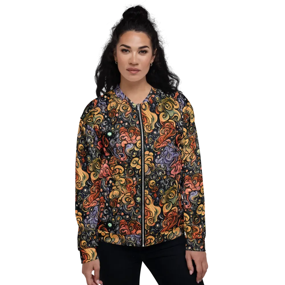 Psychedelic Brocade on Bomber Jacket — Front
