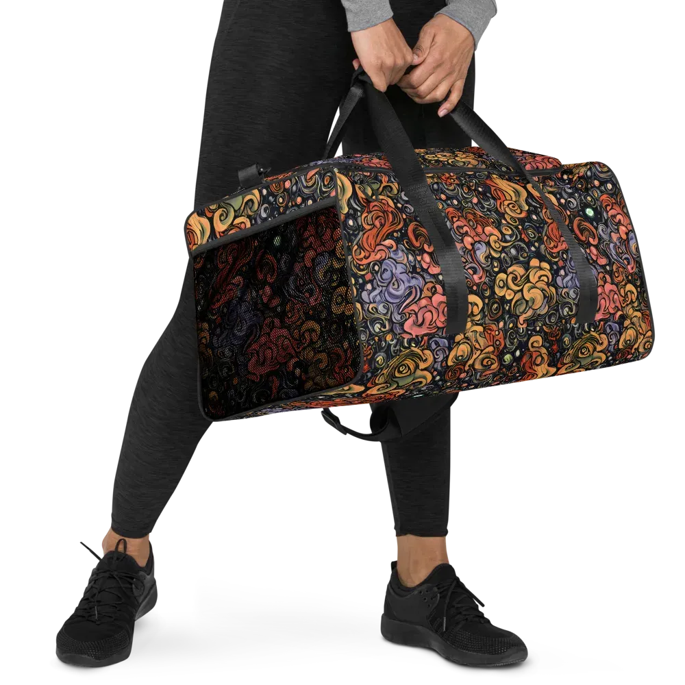 Psychedelic Brocade on Duffle Bag — Right Front