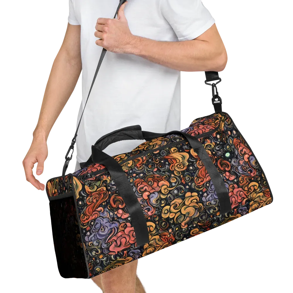 Psychedelic Brocade on Duffle Bag — Right Front