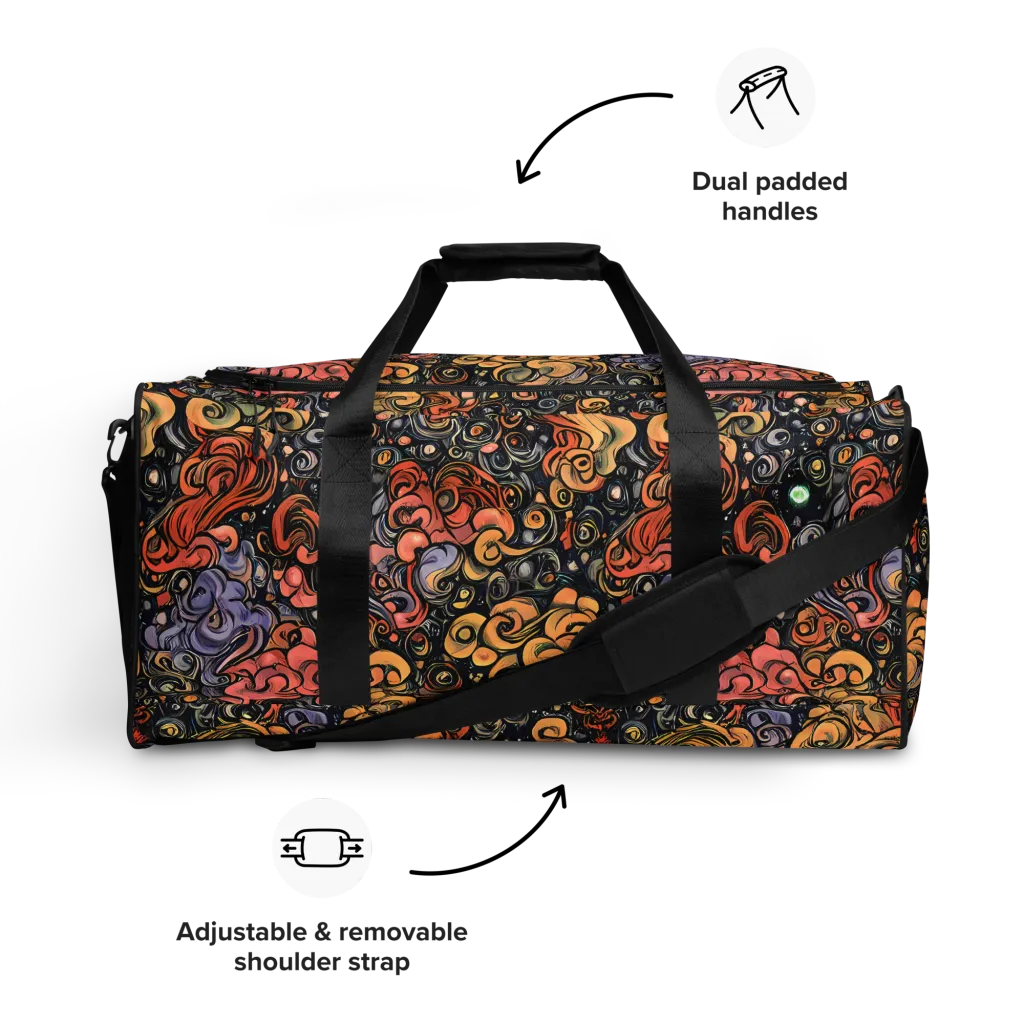 Psychedelic Brocade on Duffle Bag — Front