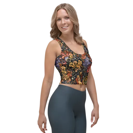 Psychedelic Brocade on a Crop Top