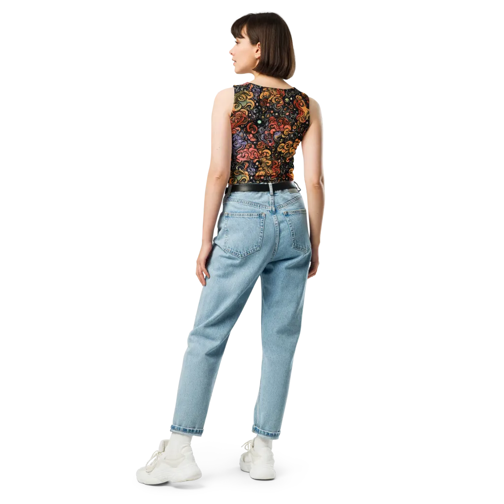 Psychedelic Brocade on Crop Top — Back