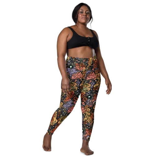 Psychedelic Brocade on a Leggings with Pockets