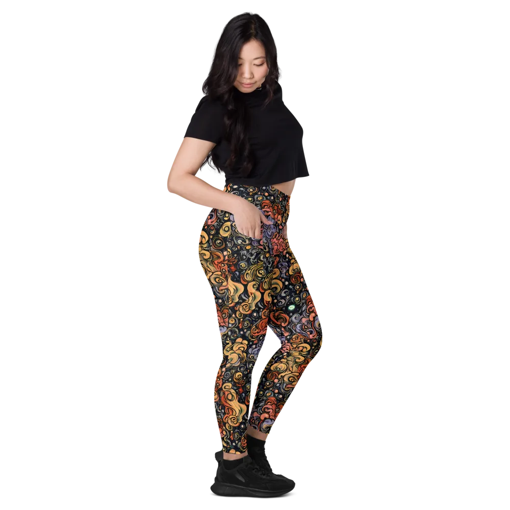 Psychedelic Brocade on Leggings with Pockets — Right