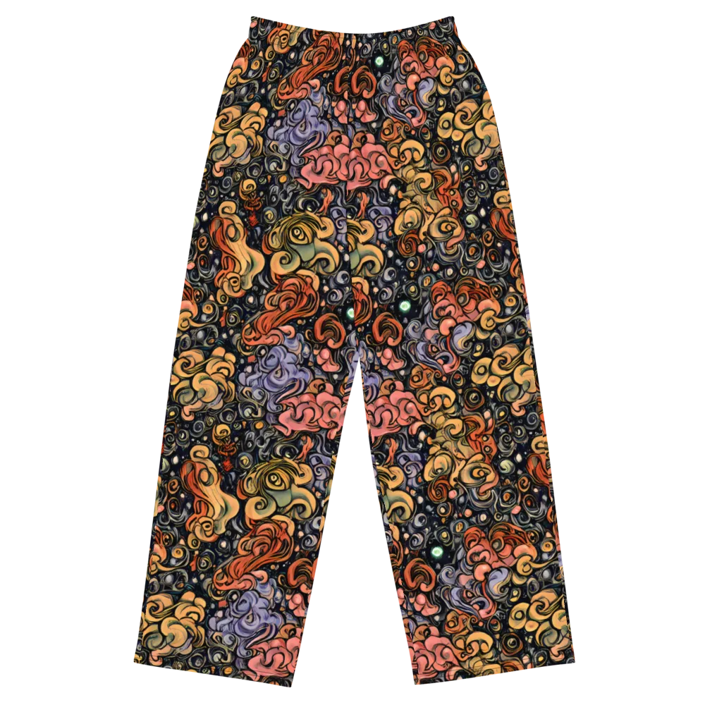 Psychedelic Brocade on Wide-Leg Pants — Front