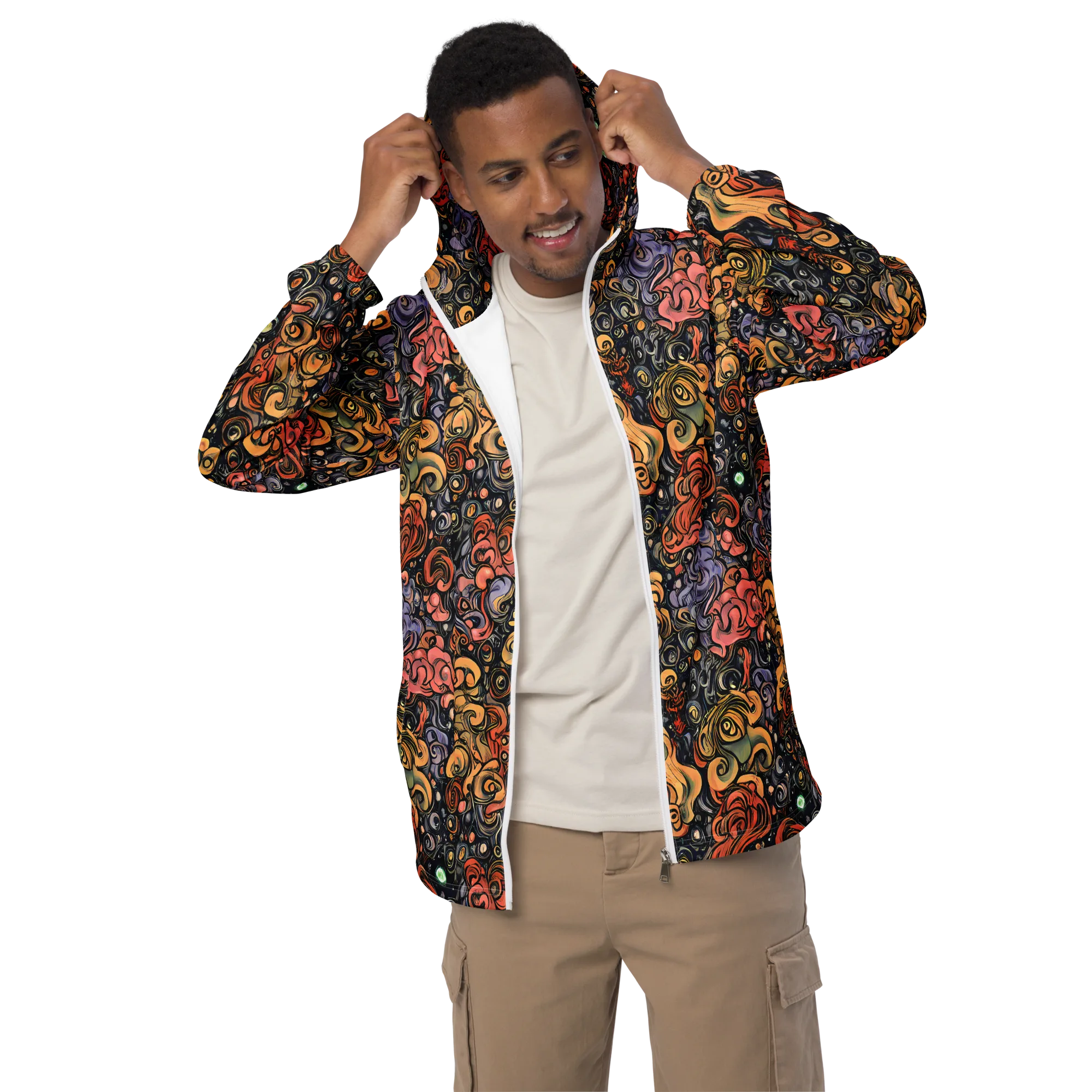 Psychedelic Brocade on Men's Windbreaker — Front