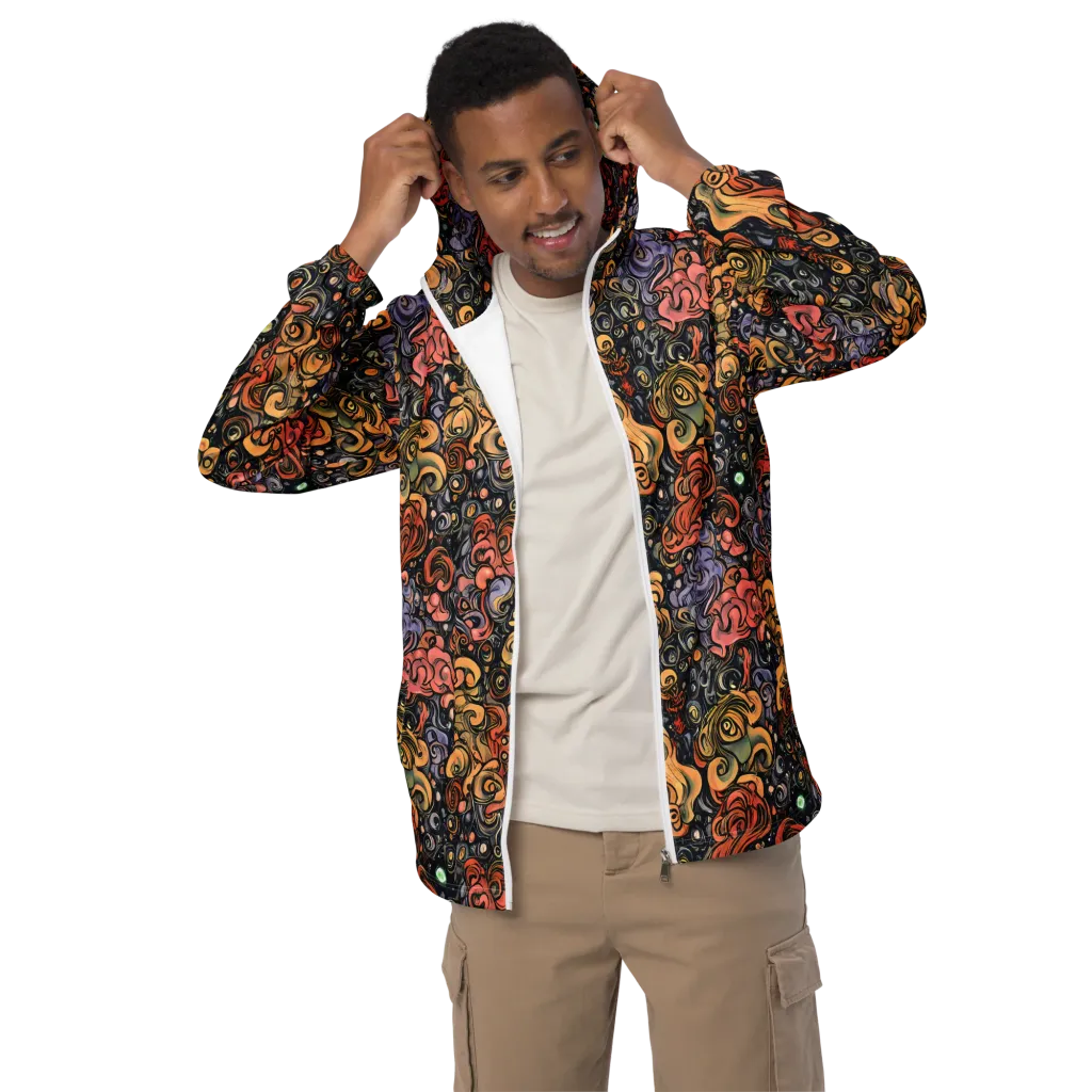 Psychedelic Brocade on Men's Windbreaker — Front