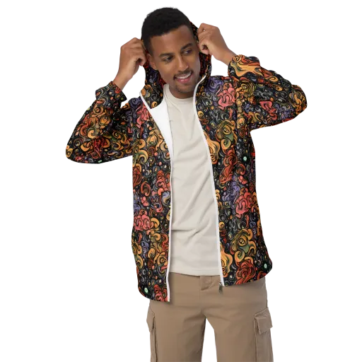 Psychedelic Brocade on a Men's Windbreaker