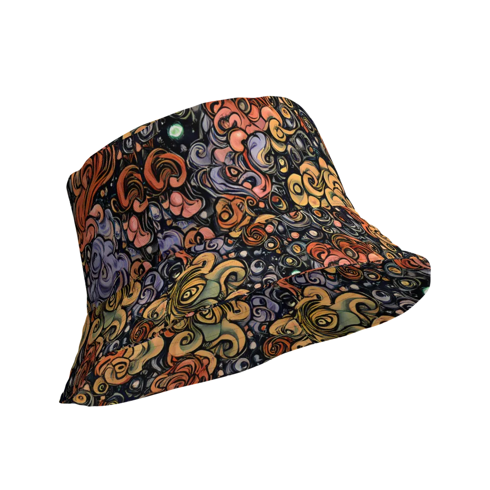Psychedelic Brocade on Reversible Bucket Hat — Product details Outside
