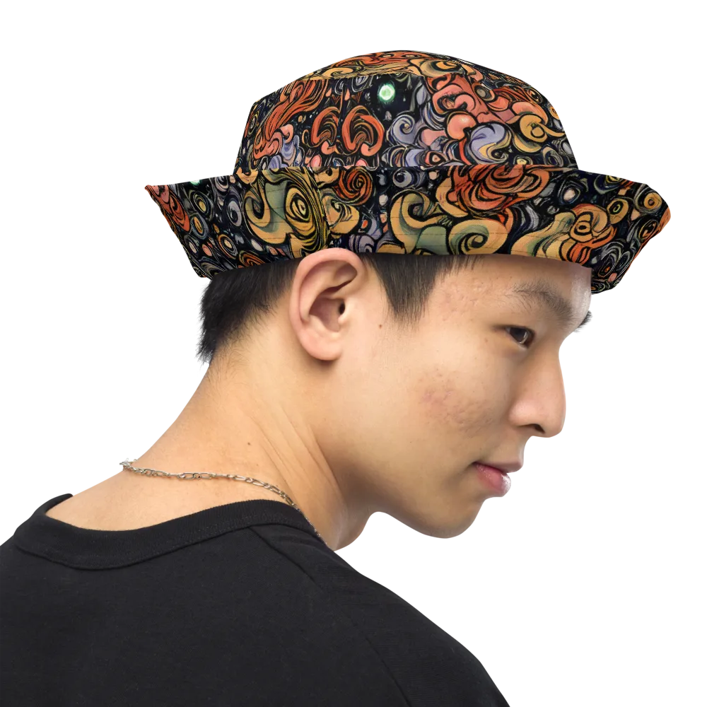 Psychedelic Brocade on Reversible Bucket Hat — Right Outside