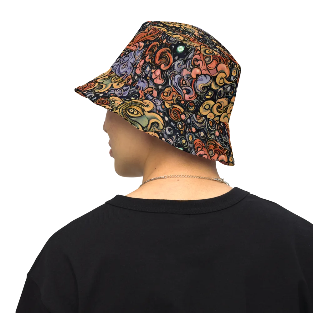 Psychedelic Brocade on Reversible Bucket Hat — Back Inside