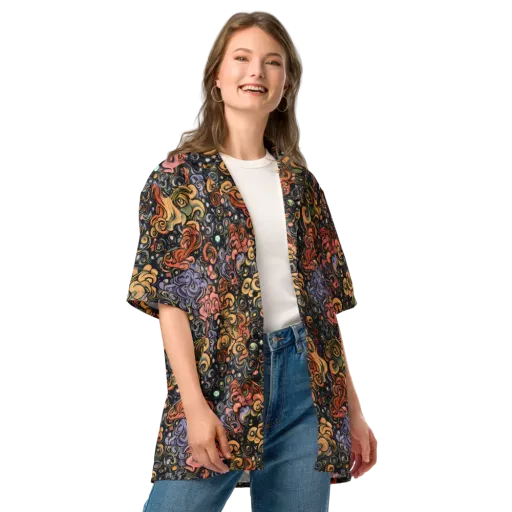 Psychedelic Brocade on a Button Shirt
