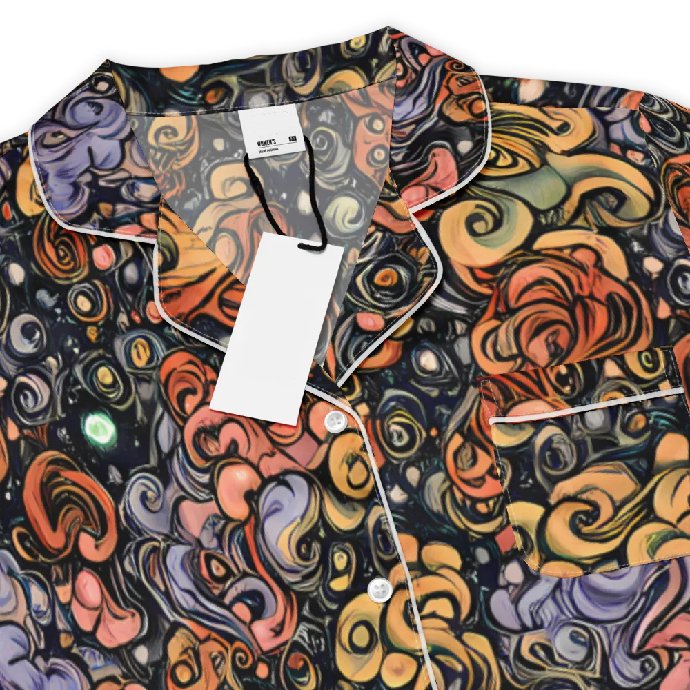 Psychedelic Brocade on Women's Short Sleeve Pajama Top — Product details