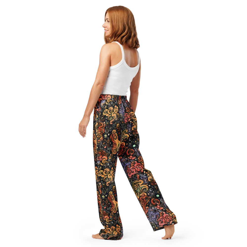 Psychedelic Brocade on Women's Pajama Pants — Back