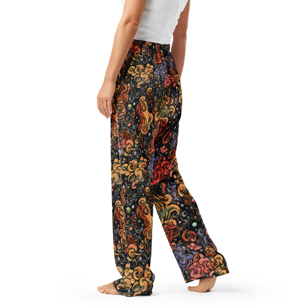 Psychedelic Brocade on Women's Pajama Pants — Left
