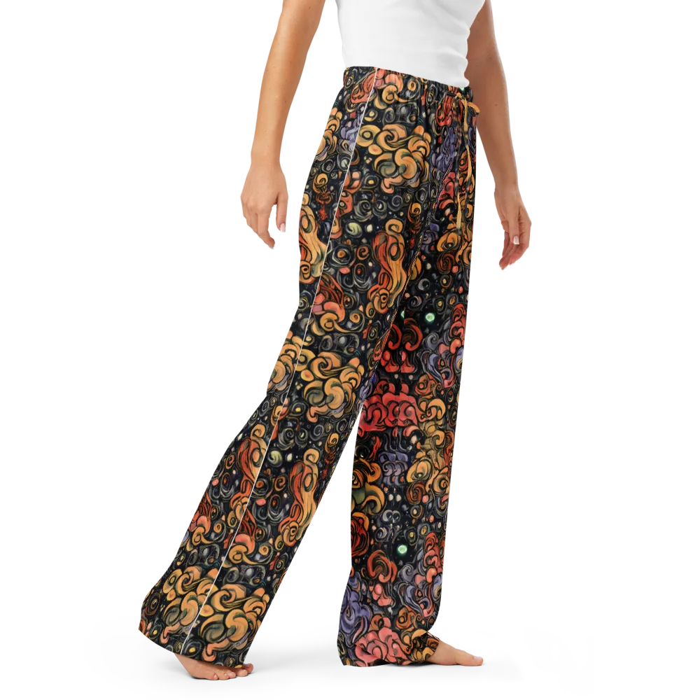 Psychedelic Brocade on Women's Pajama Pants — Right Front